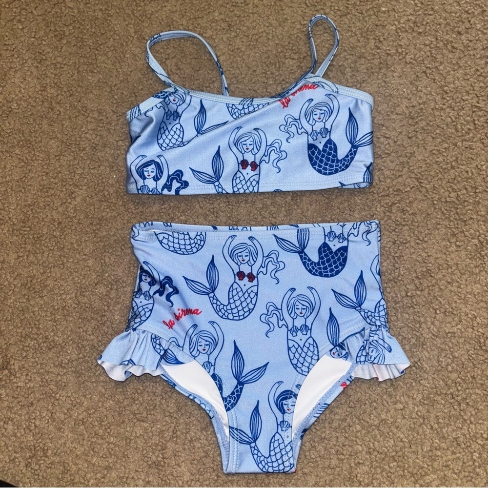Cotton On Kids Peggy Dawn Mermaid Print Kids Swimsuit bikini Blue